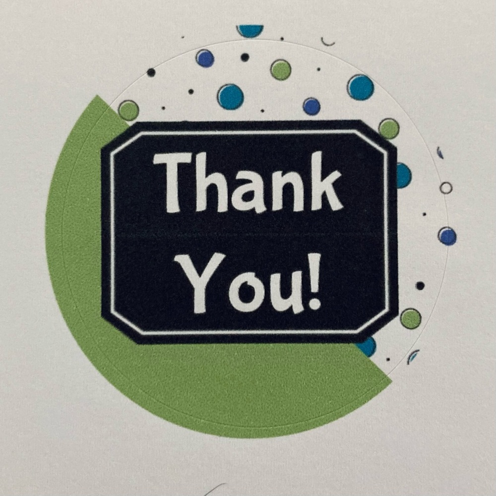 48 Thank You 2in Round Matte Stickers — Green Design